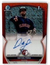 2023 Bowman Chrome 1st Bowman Orange Shimmer Refractor Auto Dayan Frias Auto