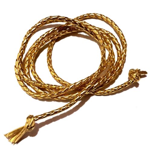 Hüftgürtel Taille Flechtgürtel Bändchen Taillenband goldfarbig 150cm Stärke 5mm - Bild 1 von 1