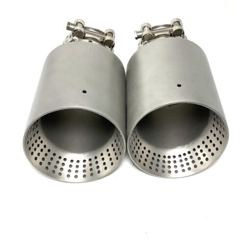 1Pair Akrapovic Matt Stainless Steel Universal Exhaust Pipe Exhaust Tip TailPipe - Bild 7 von 11