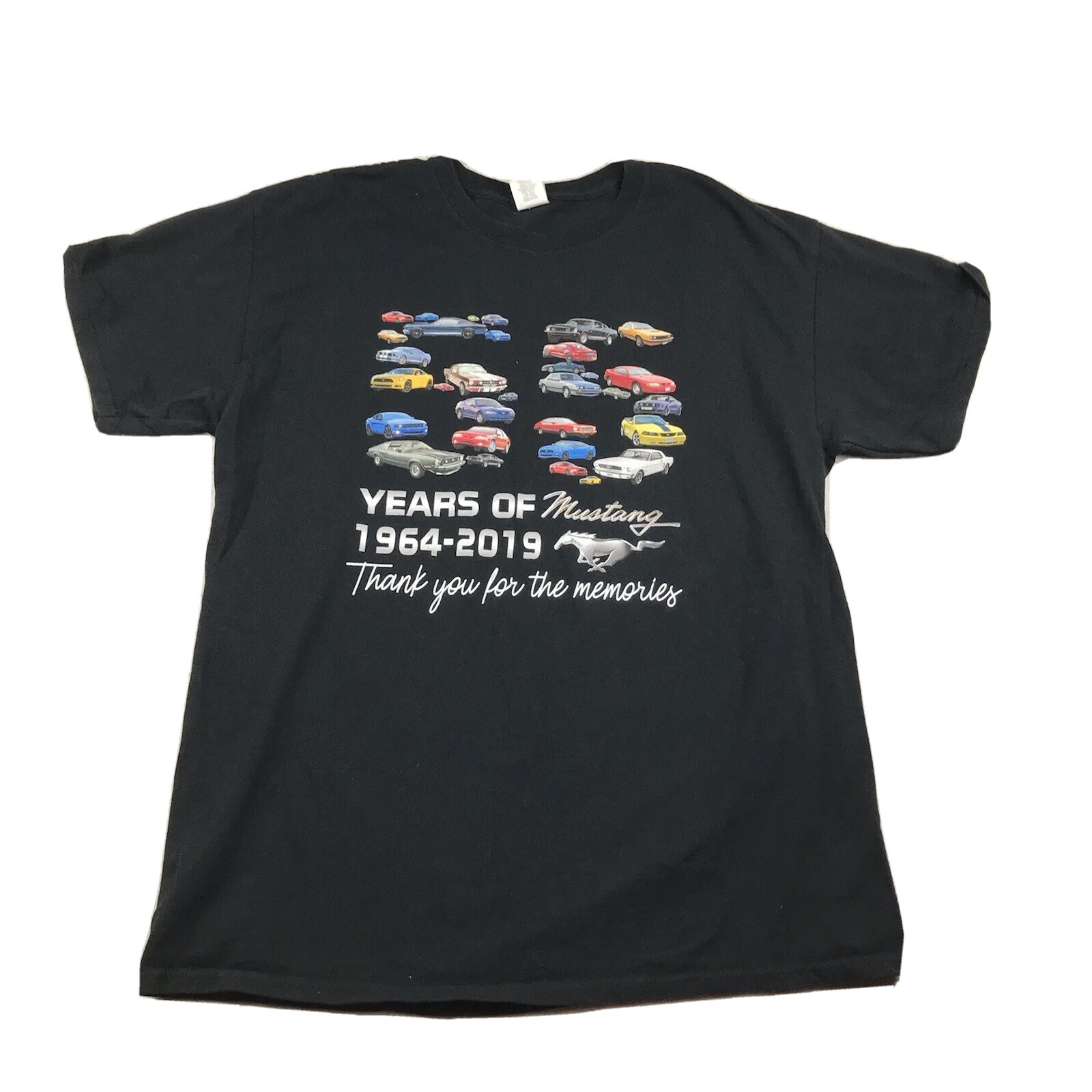 PONY Camicia Ford Mustang da uomo piccola cotone nero 55 anni di Mustang maglietta grafica auto