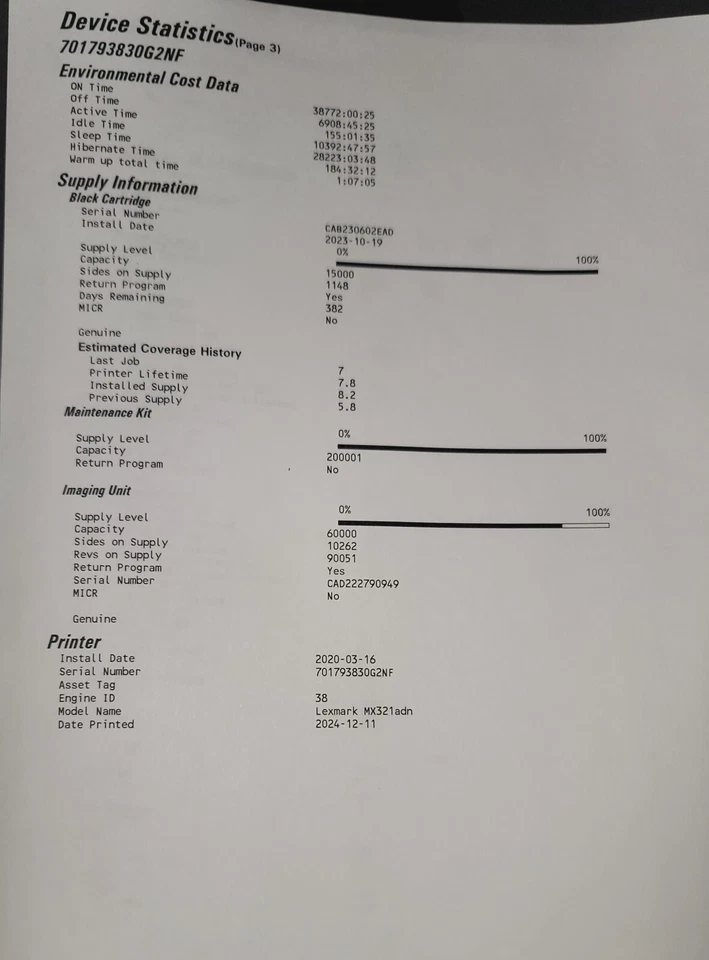 Lexmark 36S0620 MX321adn Compact All-In One Monochrome Laser Printer - Image 4 of 4
