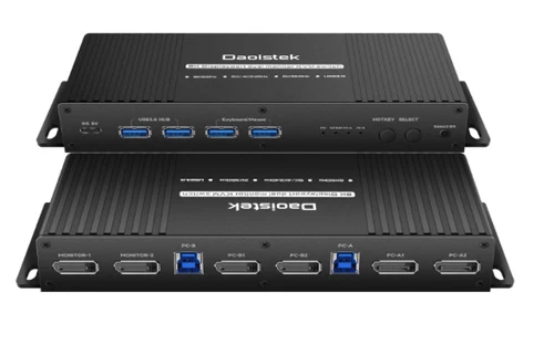 Displayport Kvm Switch 2 Monitors 2 Computers 1440P 240hz Hotkey Switching kvm 2