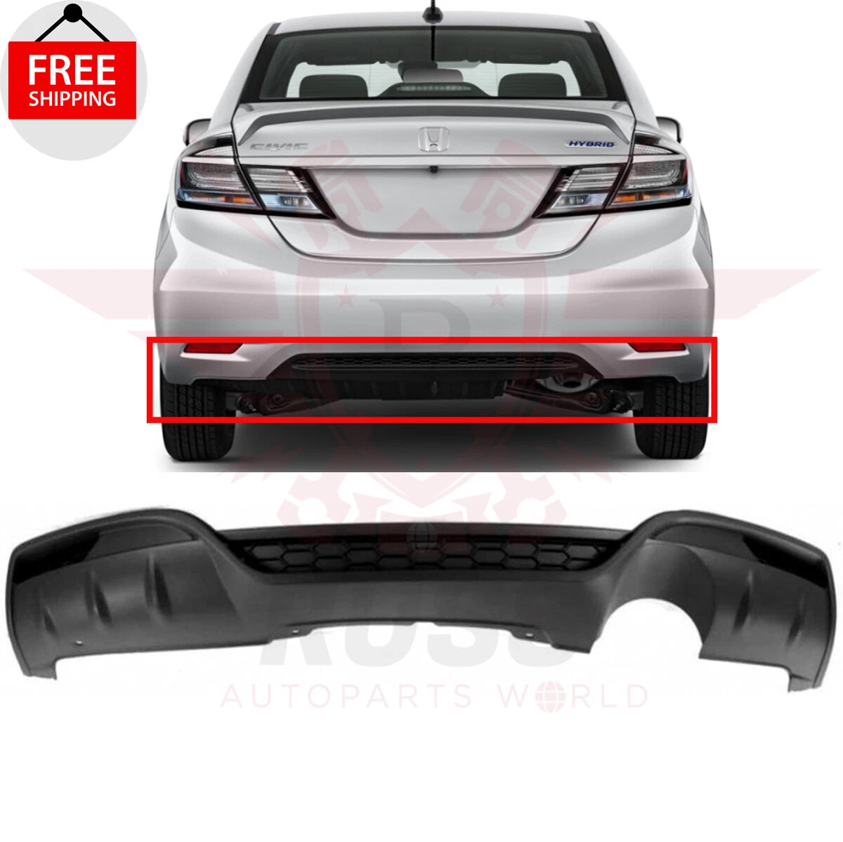 Honda civic sale rear bumper cover