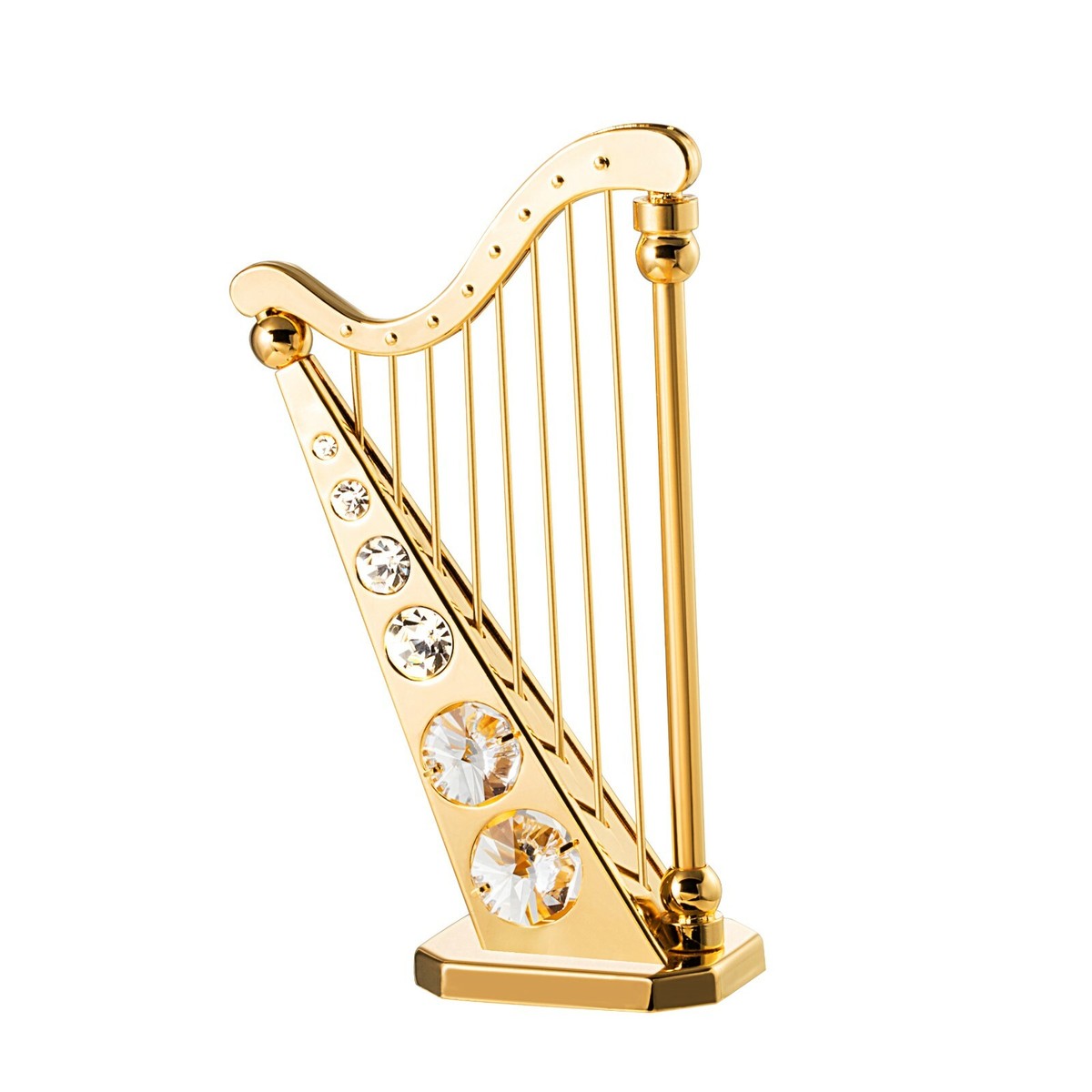 スワロフスキー　クリスタル置物　ハープ SWAROVSKI CRYSTAL ELEMENT STUDDED HARP FIGURINE ORNAMENT 24K