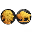 1936 Buffalo Nickel - Black Ruthenium & Gold Gilded - ICG Certified Genuine
