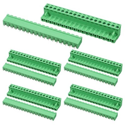 5Sets 18 Pin 5.08mm Pitch PCB Mount Screw Terminal Block Connector,Closed Header