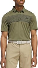adidas Men's Regular Fit 3-Button Placket Golf Polo, Green Size M
