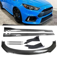 For Ford Focus RS ST Carbon Fiber Front Bumper Lip Spoiler Splitter Side Skirt