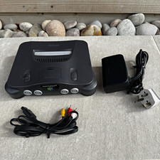 Nintendo 64 Black PAL Console with AV Cable & Power Lead No Jumper Pak Untested
