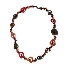 Tagua Nut Slices Bahay Seeds Boho Beaded Necklace