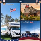 30ft Black Aluminum Telescopic Flagpole Kit Gold Ball Top Fly 2 Flags — photo 2
