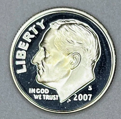 2007-S Proof Silver Roosevelt Dime 90% .900 San Francisco Mint