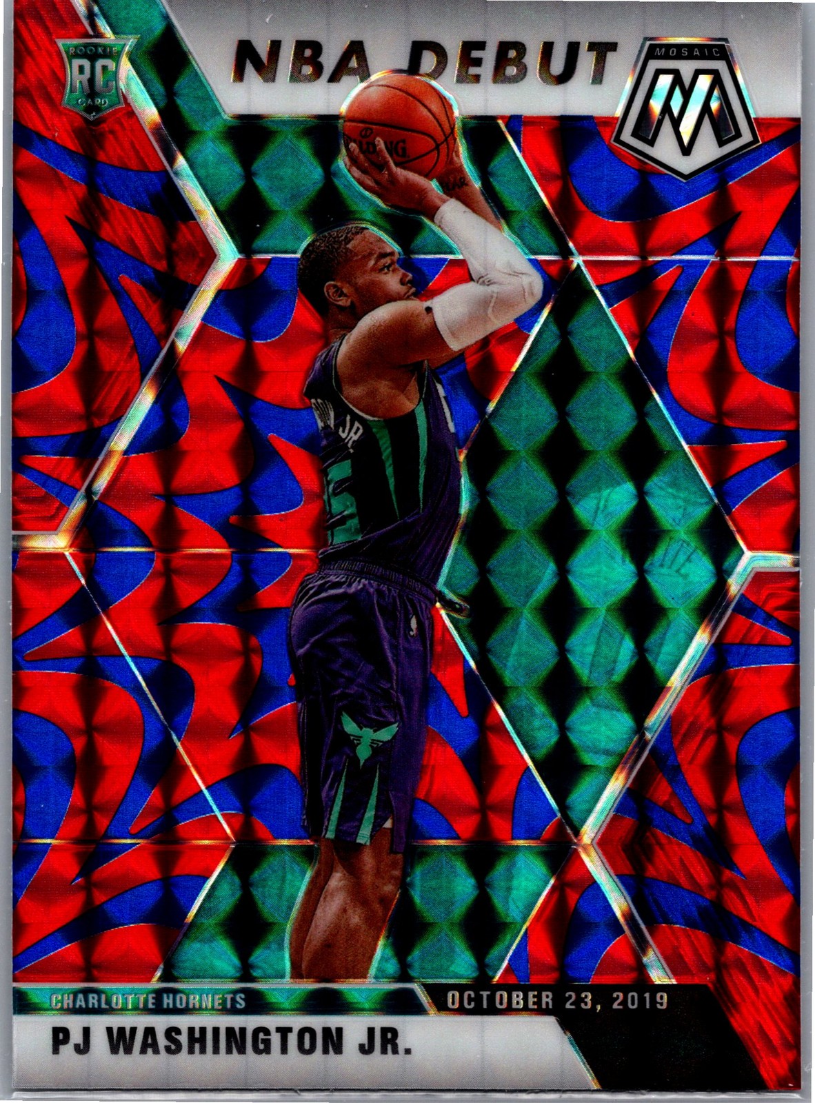 2019-20 Panini Mosaic #278 PJ Washington Jr. Reactive Blue