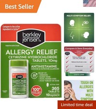 24 Hour Allergy Relief, 10 mg Cetirizine Hydrochloride Antihistamine - Fast A...