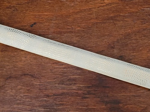 W. Kleinberg ~ White Lizard & Leather Belt With Golden Accents ~ Medium - Picture 4 of 5