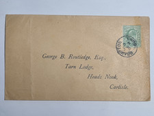 Green 1/2 Penny Stamp on Envelope George Bell Routledge Entomologist, Tarn Lodge