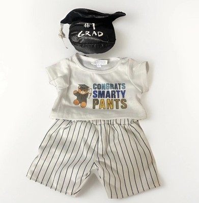 Build A Bear Abschluss Outfit Kleidung mit T-Shirt, Shorts & Mütze BAB