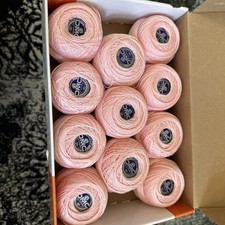 Vintage Pink Crochet Thread Lot Cebella DMC Mixed Sizes 10, 20, 30