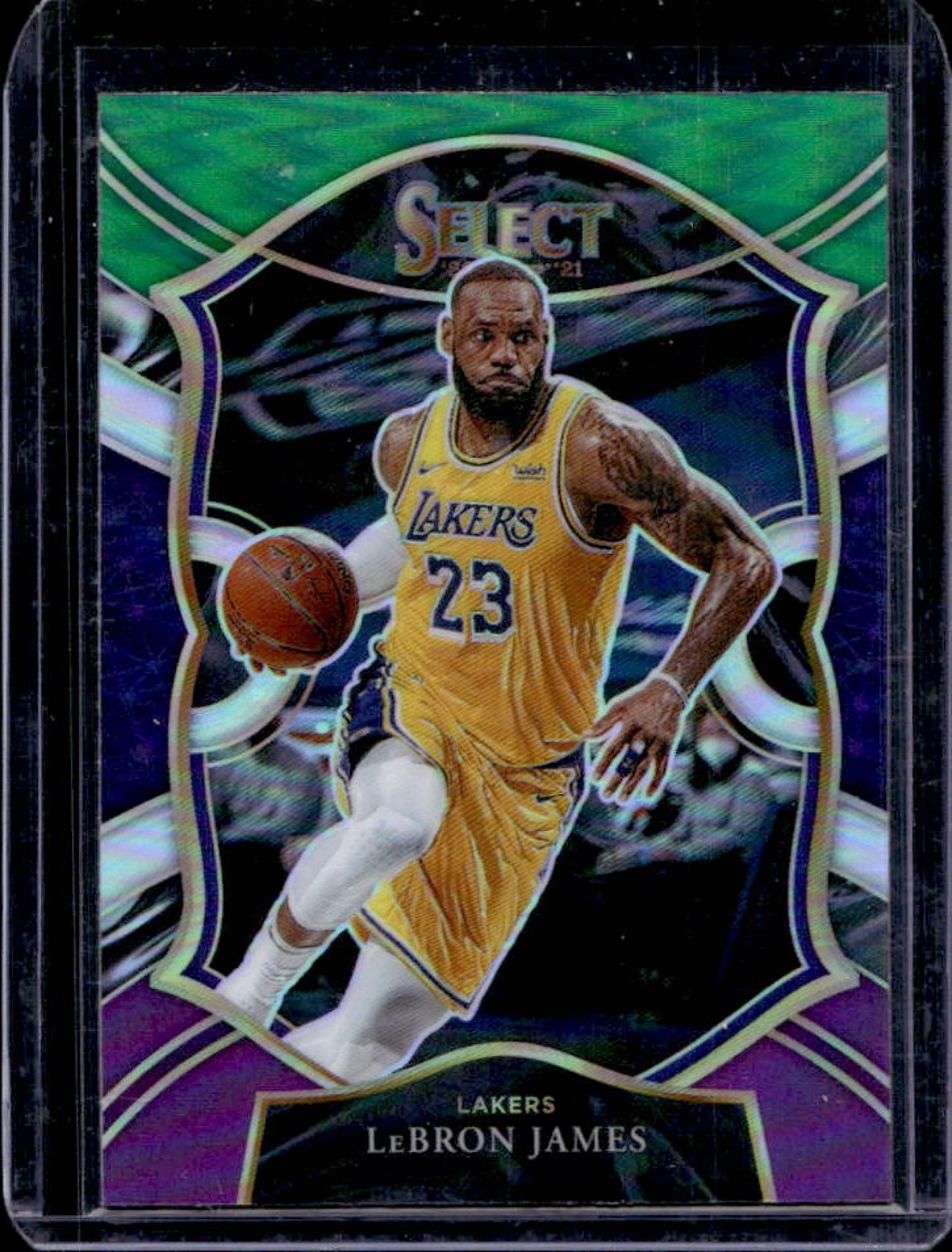 2020-21 Select LeBron James Green White Purple Concourse #23 Lakers