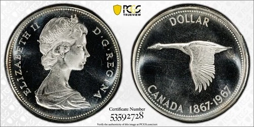 1967 Canada silver $1 PCGS PL65CAM
