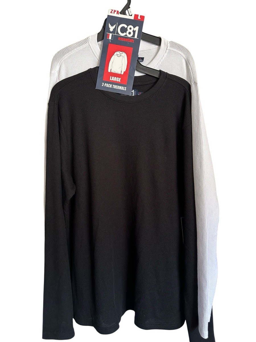 Men’s C81 Essentials 2- Pack Thermal Shirts Black, White, NWT