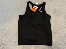 NWT Nike Racerback Tank Top Womens Large Black Athletic Gym Active 255908-010