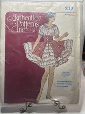 Vintage 1970s Authentic Patterns Inc 317 Square Dance Dress Sewing Pattern 6-10