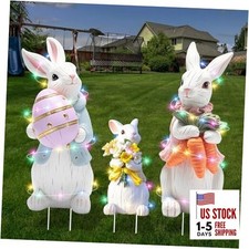 Extra Large Easter Decorations Outdoor Easter Bunny Yard Signs 3pcs with