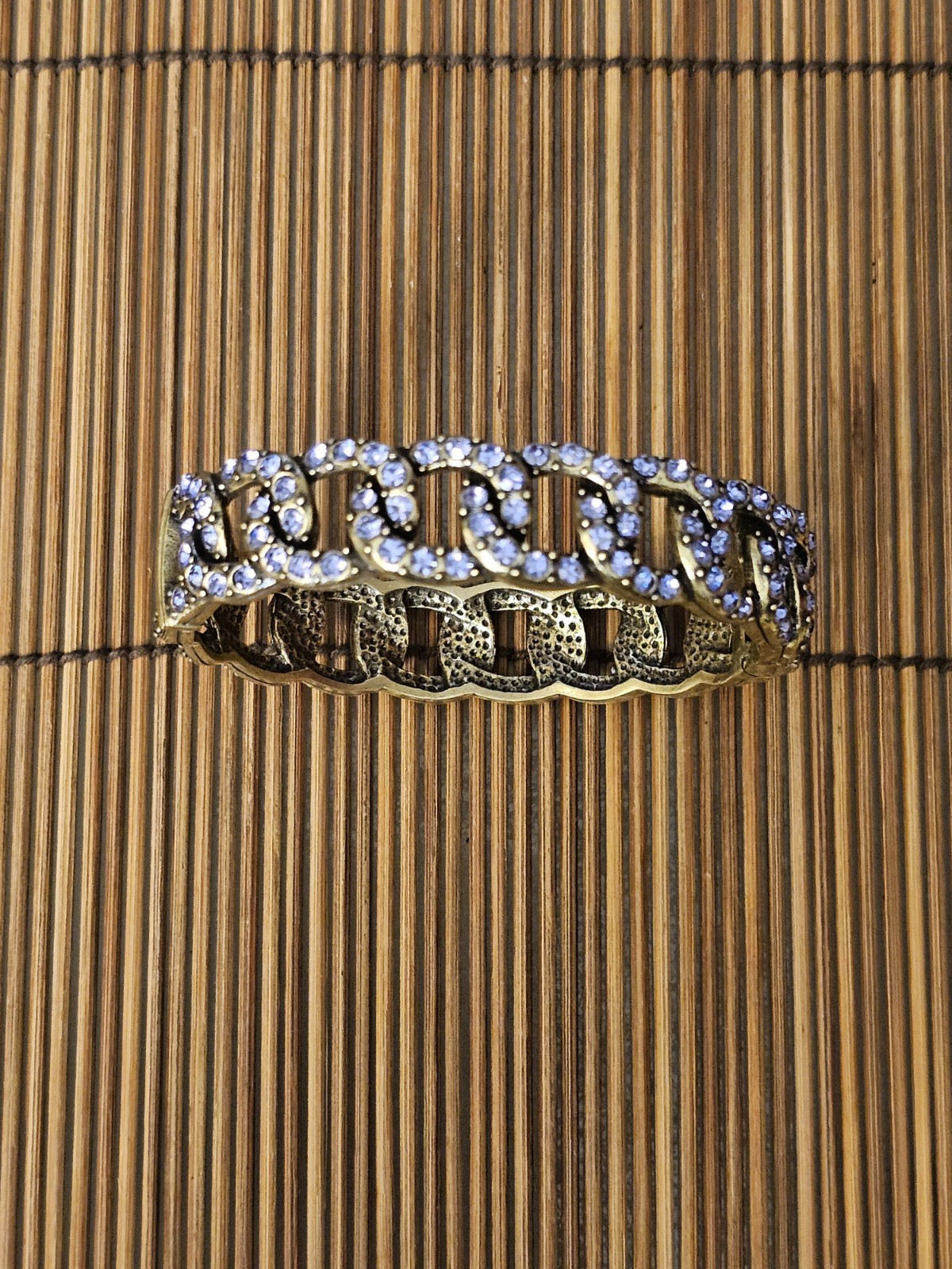 Heidi Daus Rhinestone Hinged Bangle Bracelet (Vin… - image 2