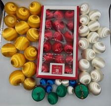 Large Lot VTG Satin Silk Sheen Christmas Ornaments Multicolor Multi-size