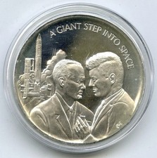 JFK Kennedy Space Moon Landing 999 Silver 1 oz Art Medal Round Legacy P923 119.23 per troy oz