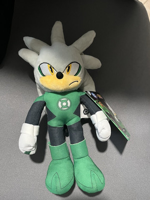 Jakks Pacific-Sonic the Hedgehog x DC Comics Silver Green Lantern 9'' Plush NWT