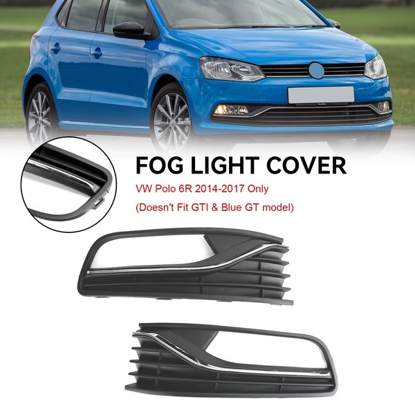 2014-2017 FüR VW Polo 6R Paar Abdeckung Nebelscheinwerfer Front StoßStange Grill-image