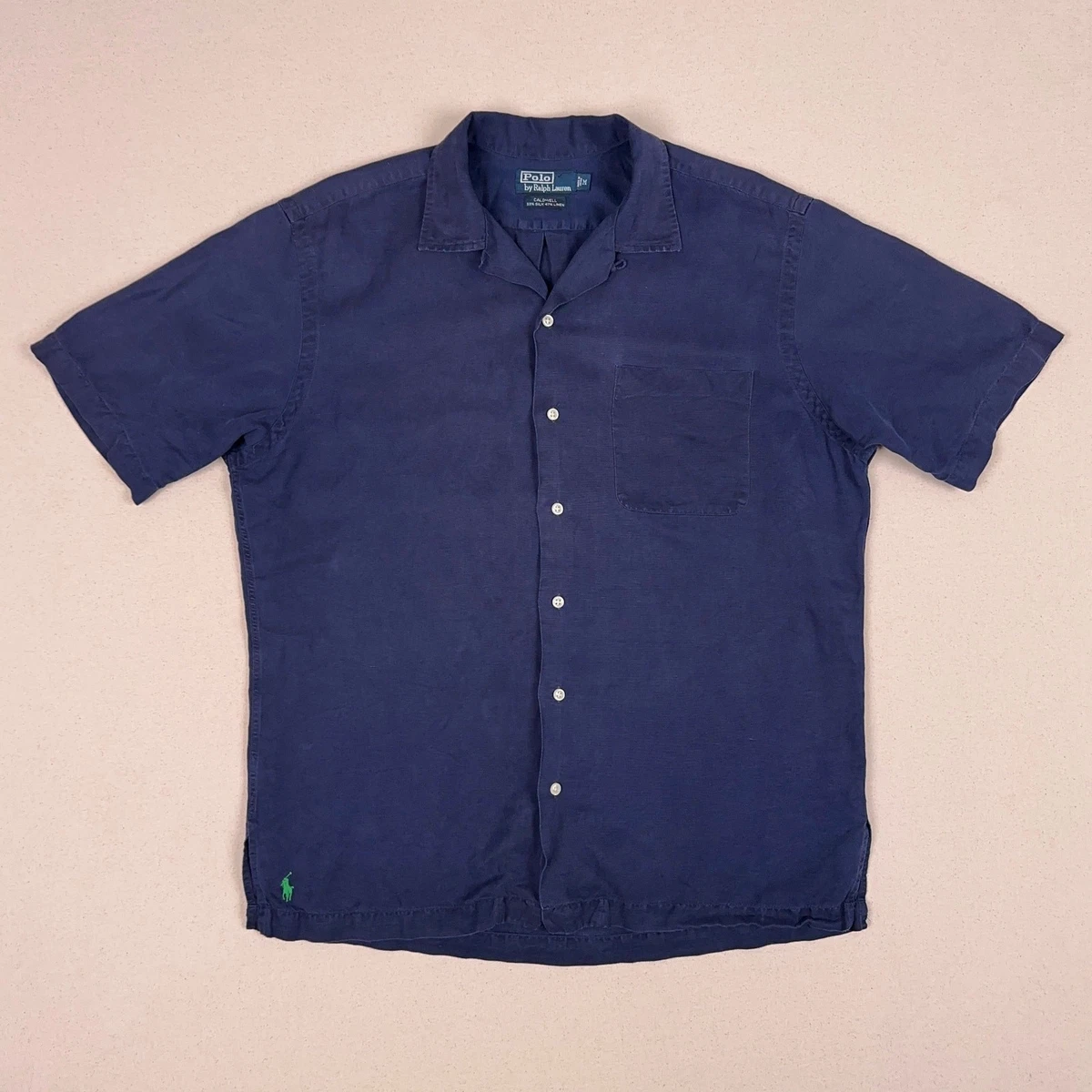 Polo Ralph Lauren Silk Short Sleeve Button-Up Casual Button-Down