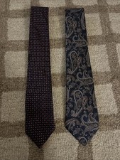 Lot Of 2 Vintage Christian Dior Ties Silk Made In USA
