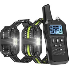 FunniPets Dog Shock Collar 2 Pack - Dog Training Collar with Remote IP65 Wate...