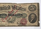1863 Contemporary Counterfeit $5 Legal Tender Banknote — photo 7
