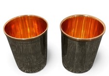 2 X Copper Steel Drinking Cups Tumblers Water Glasses Ayurveda Health  250ml