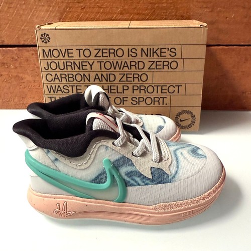 NIKE Sneakers Kids KYRIE 8 GO (GS) White/Gray-Light Menta Size 6C NIB - Picture 9 of 11