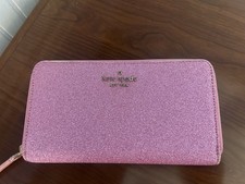 Kate Spade New York Pink Zip-Around Logo Women's Wallet Credit Card Zipper NWT