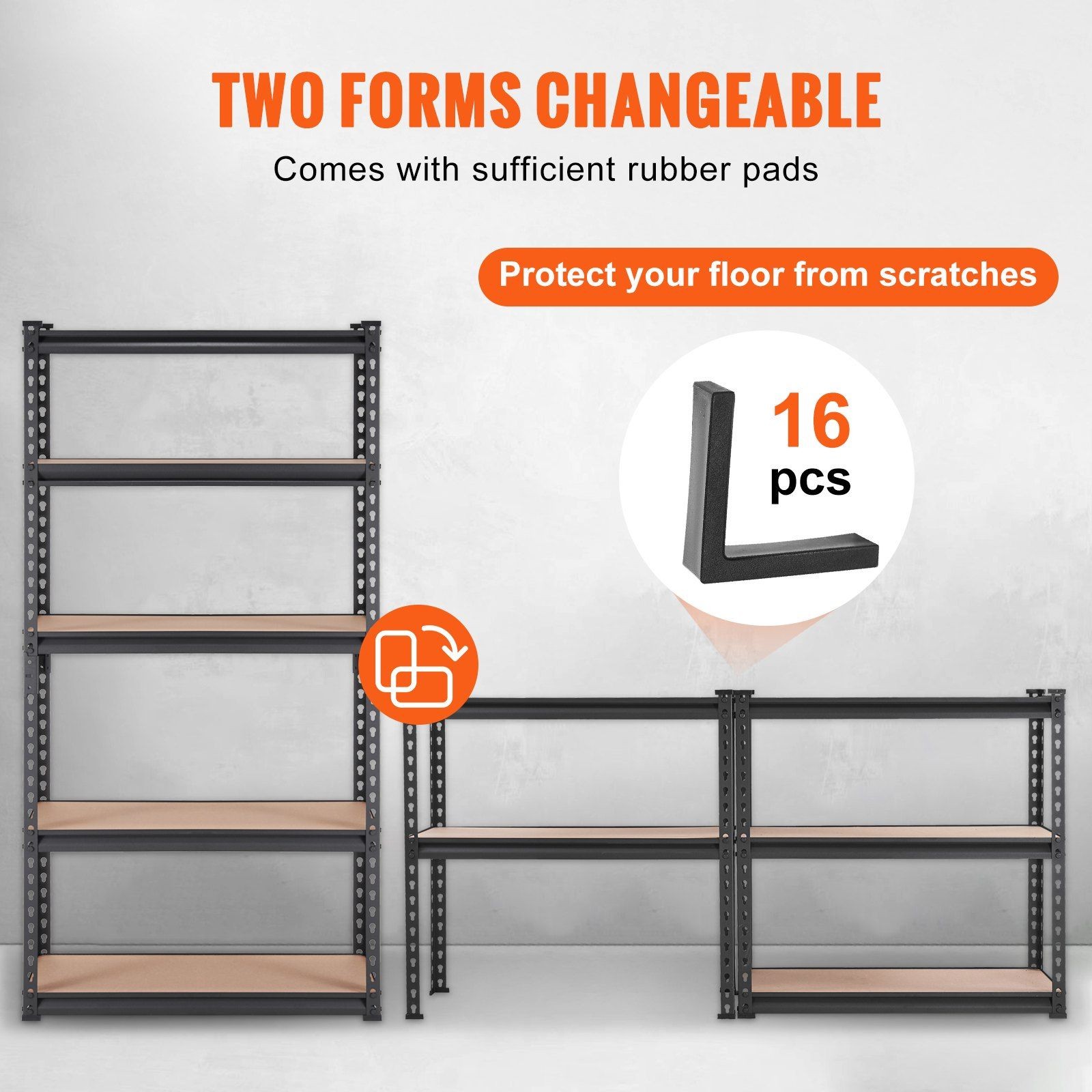 Black Metal 5-Tier Shelving 30x12x60 2000lb Storage Rack Adjustable