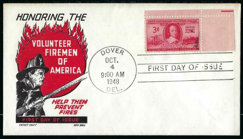 Fire / Cachet Craft - Ken Boll - 971 FDC - Honoring Volunteer FF's