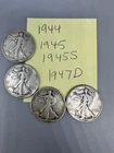 Walking Liberty Silver Half Dollar Lot 1944 1945 D 1947