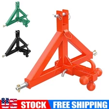 3 Point 2" Trailer Hitch Receiver and Ball Hitch w/ Hook For Kubota Cat 1 Tracto