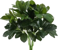 Artificial Shrubs Plants, Fake Silk, Schefflera Bushes, Real Touch,Faux Greenery