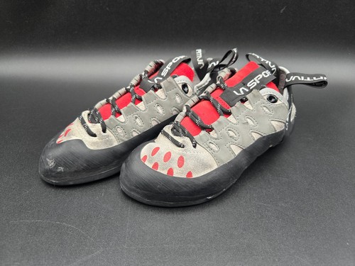 La Sportiva Climbing Shoes Womens 5.5 Tarantulace Gray Red Black Rock
