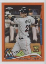 2014 Topps Chrome Orange Refractor Christian Yelich #215 16i3