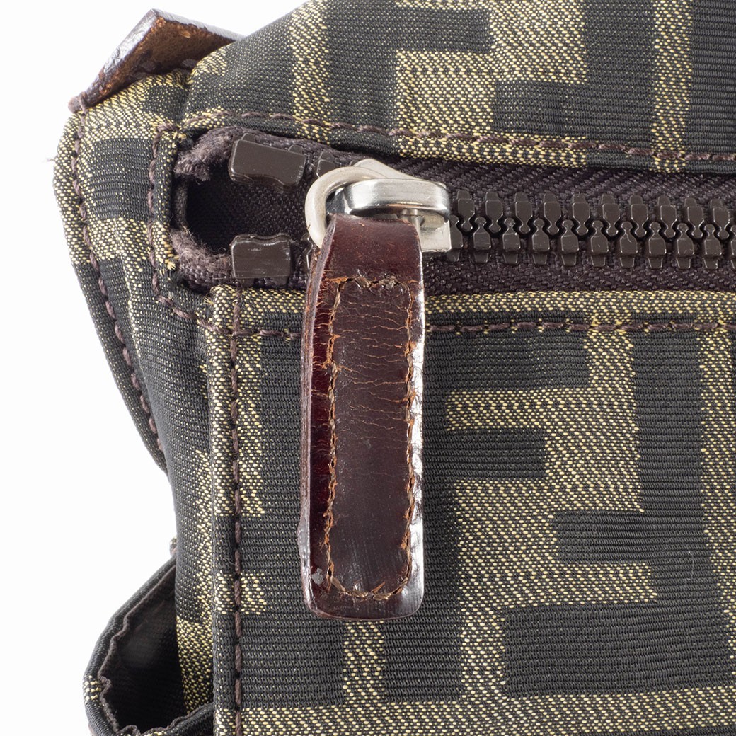 FENDI Zucca Canvas Khaki Green Womens Short Crossbody Bag 16389 Pre-owned Auth thumbnail 11