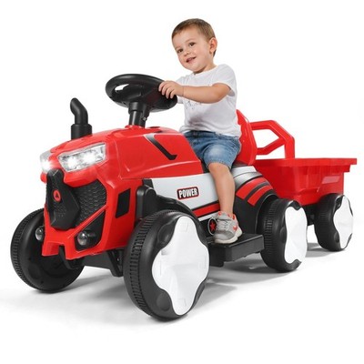 Elektrischer Traktor Kinder Aufsitztraktor mit MP3 LED Lichtern Kinderlast 2 in1