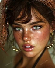 8x10 Art Print Photo - Pretty Girl Brunette Model Picture Signed Artwork